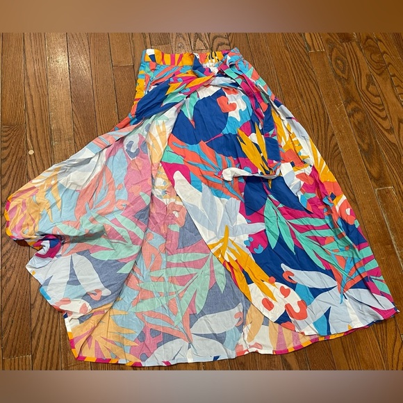 J. Crew Colorful Leaf Print A-Line Skirt - Picture 5 of 8